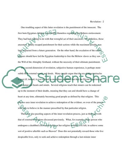 Revelation is the Act of Revealing