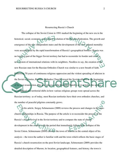 Ressurecting Russias Church