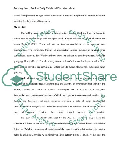 Warldof Early Childhood Education Model