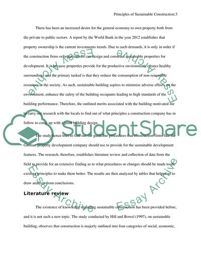 Principles of Sustainable Construction