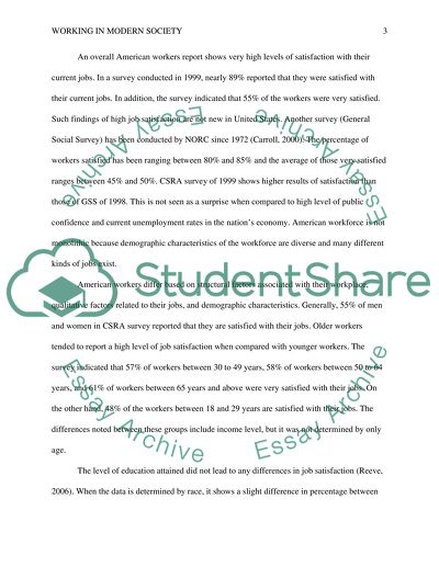 Working in Modern Society