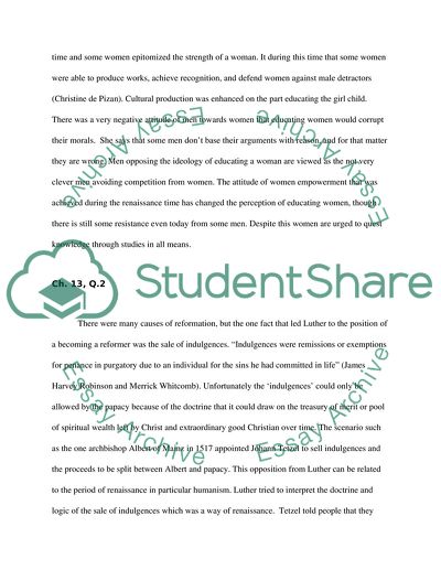 Culture in the period of Renaissance