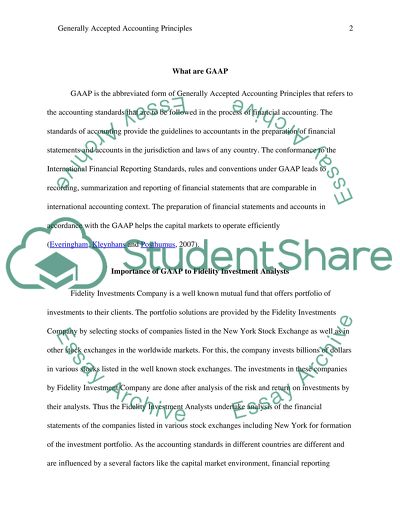 Generally Accepted Accounting Principles