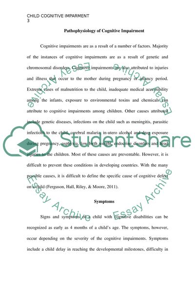 Child cognitive imparment