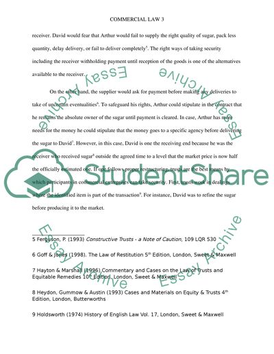 Commercial Law: Security during the Transactions