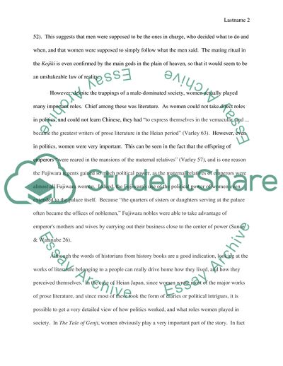 Womens Role in Heian Japan in Tale of Genji