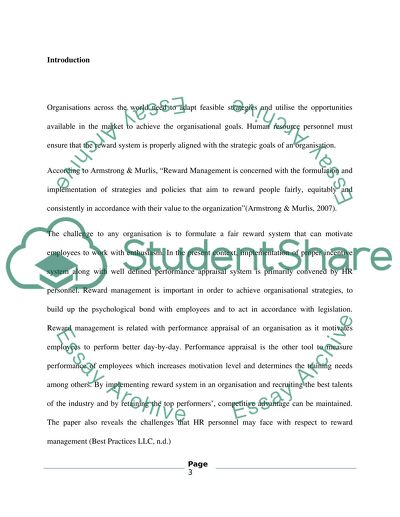 The Strategic Objectives of the Organization and Reward System in Organizations