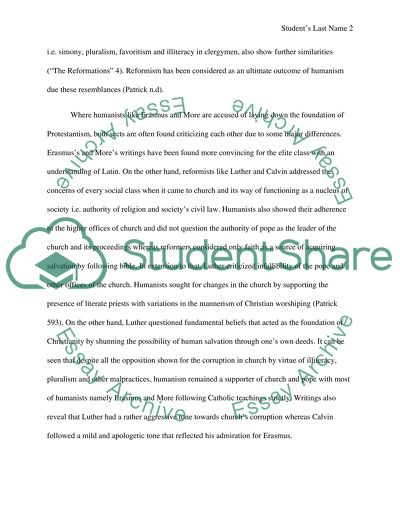 Humanists and Reformers