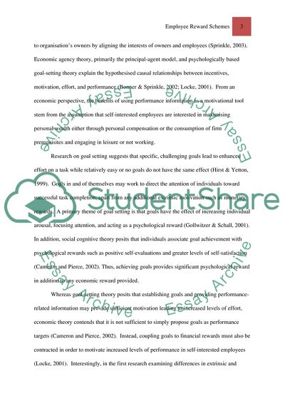 Work Motivation for an Organisation: Employee Reward Schemes