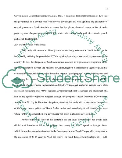 The Development of Information and Communication Technology: E-Governance in Saudi Arabia