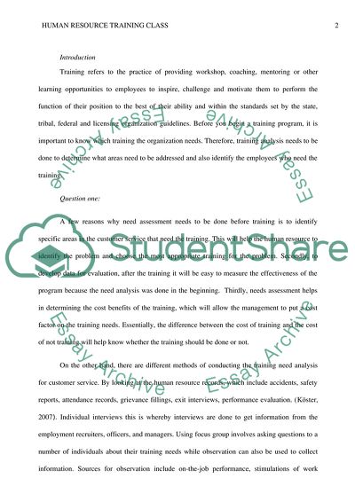 Human Resources Training Class