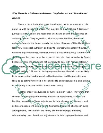 The Wellbeing of Children in One Parent Families