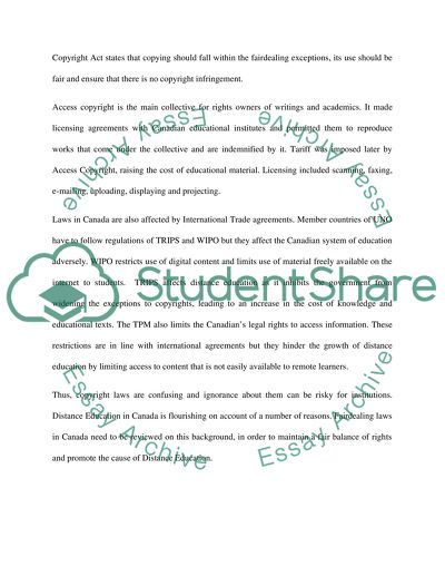 Copyrights Reforms in Canada and How They Affect Distance Education