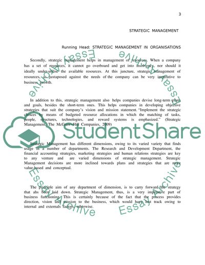 Aspects of Strategic Management