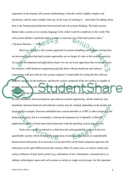 Applied Systems Theory