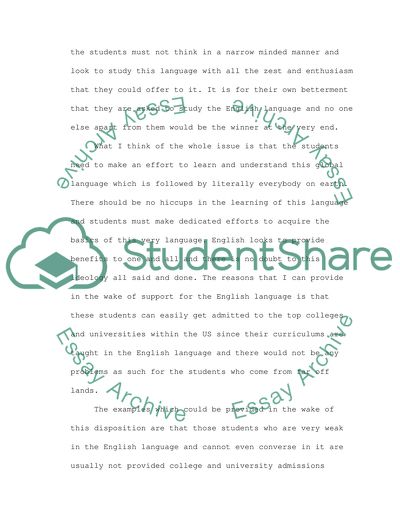 Usage of English for Foreign Students within America