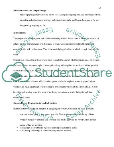 Human Factors in Cockpit Design