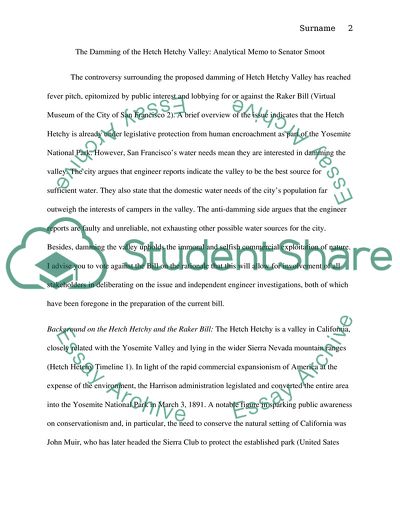 Damming of the Hetch Hetchy Valley