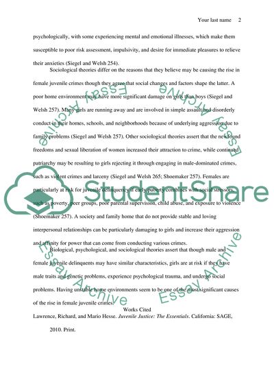 Gender and delinquency