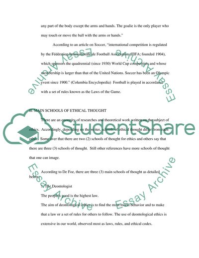 Ethics and Issues Of International Football