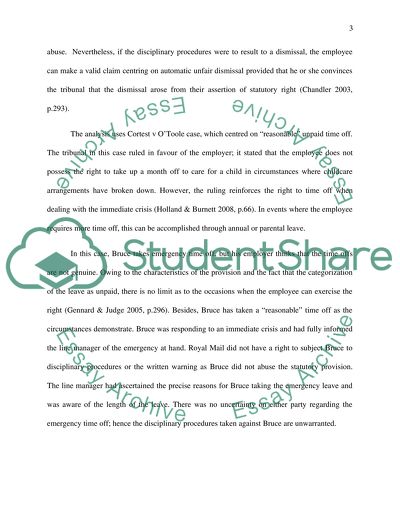 Employment Law - Emergency Time Off to Care for Dependants