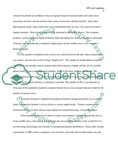 Market Potential Indicators for Laptop Computers