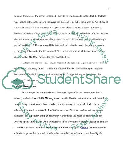 Chinua Achebes Dead Mens Path: Conflict Recognition and Compromise Evaluation