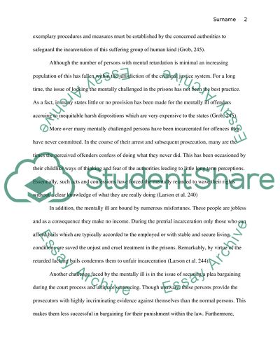 Incarceration of the Mentally Challenged