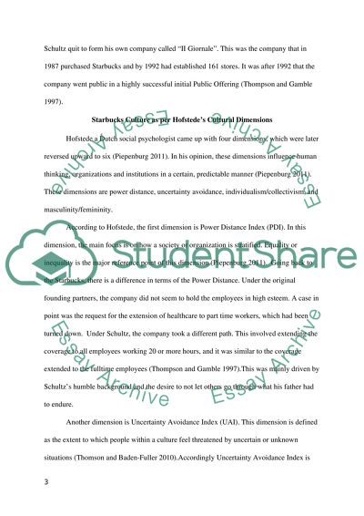 Starbucks Culture as per Hofstedes Cultural Dimensions