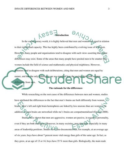 The Issue of Gender Differences