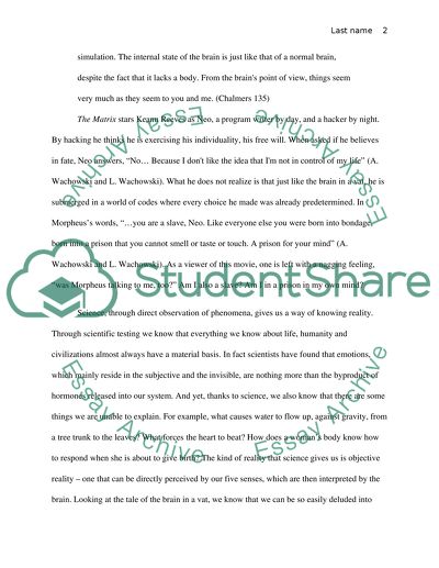 The Matrix and philosophical issues