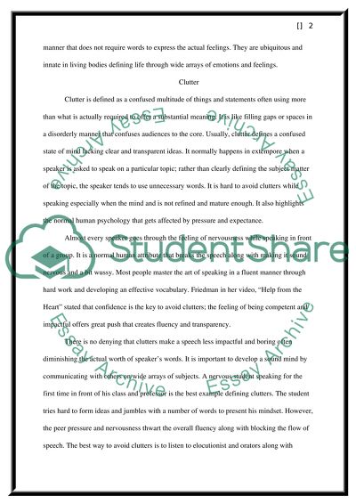 Define term Clutter and Gestures in public speech