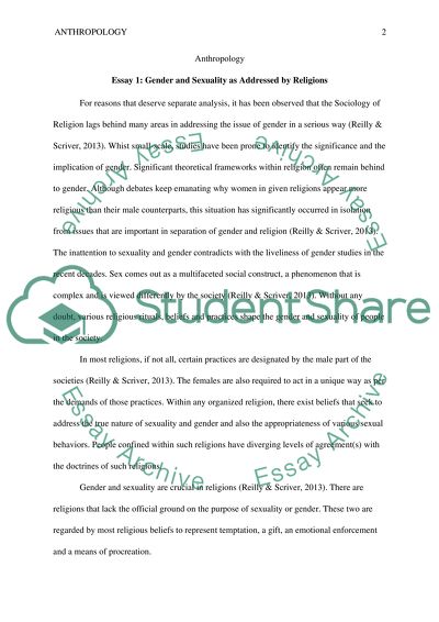 Gender and Sexuality as Addressed by Religions