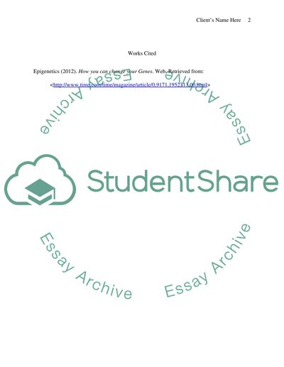 The effect of epigenetic changes on our health