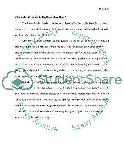 The story of an hour what truly kills louise