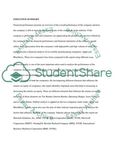 Financial Performance of Apple and Blackberry