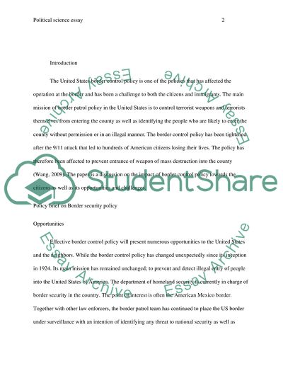 Does the US Border Control Reflect Best Practice from an International Perspective