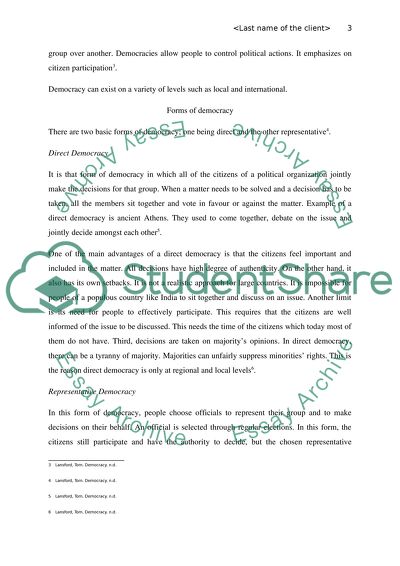 Democracy and Its Structure of Government