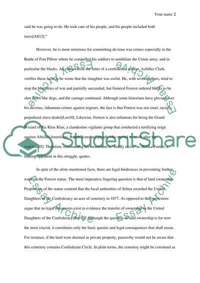 Nathan Forrests Monument Tribute to Selmas Defender or Wizard of Ku Klux Klan