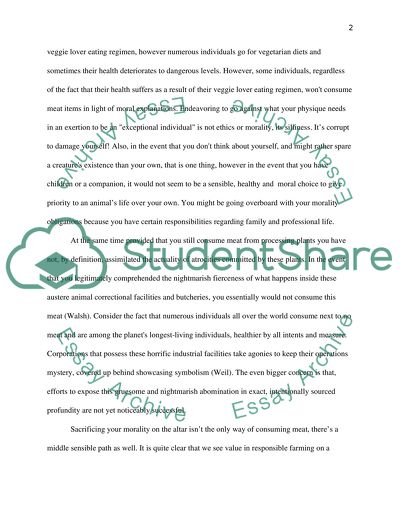 Should our food habits and eating preferences be guided by sense of morality