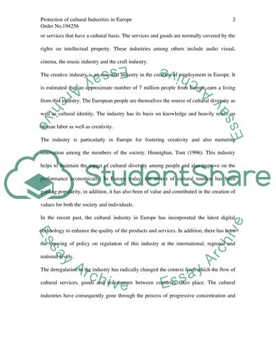 Protection of Cultural Industries in Europe