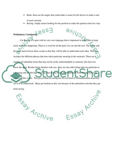 Car Racing as a Sport