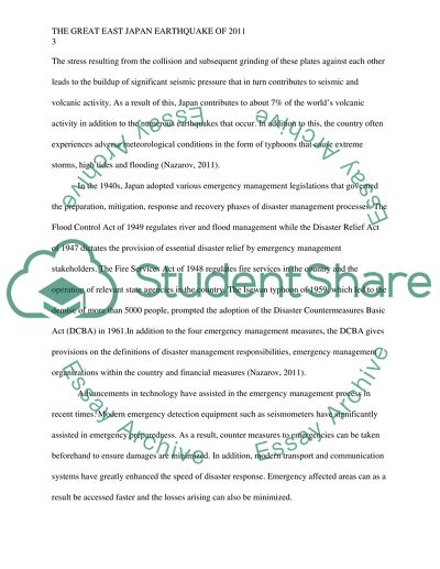 Emergency Management Case summary