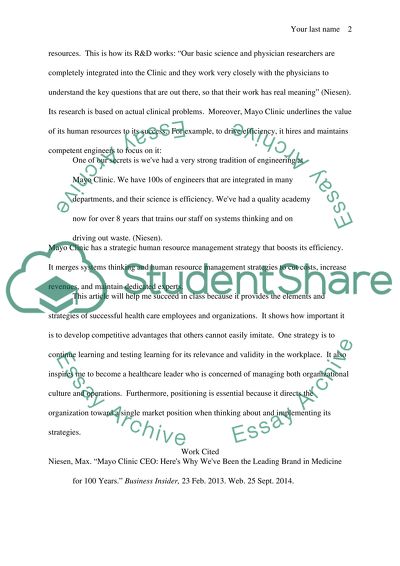 Strengths and Positioning Strategy of Mayo Clinic