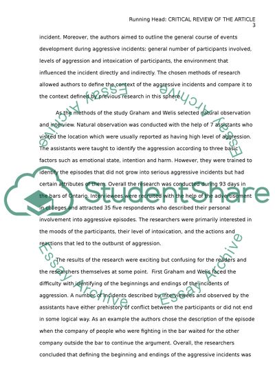 Aggression Among Adults in the Social Context of the Bar