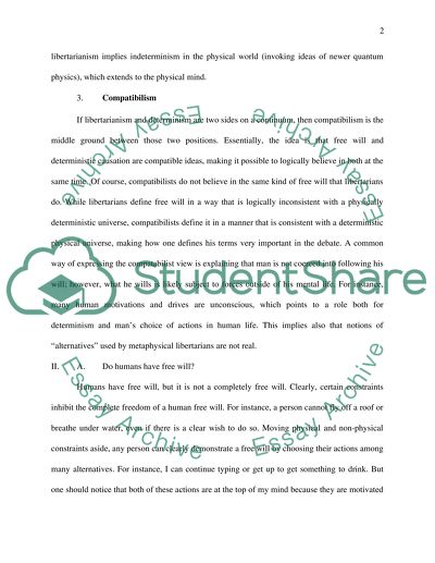 Freedom and Determinism Problem