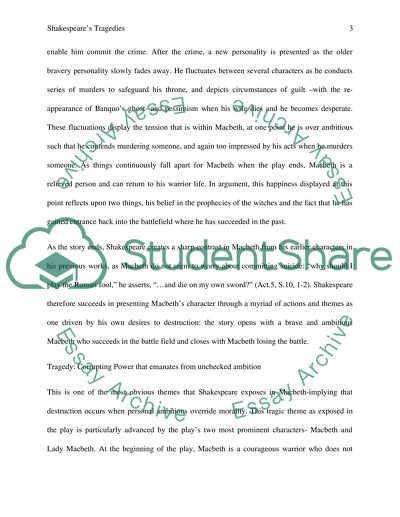 Shakespeares Tragedies. Macbeths Journey