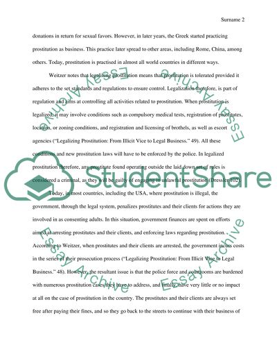 Issue of Legalizing Prostitution