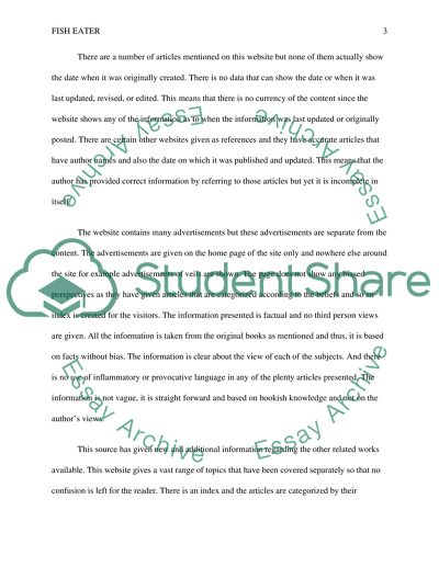Analysis of Website Fish Eaters