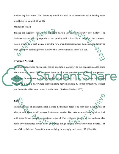 Business Studies: Location and Breakeven